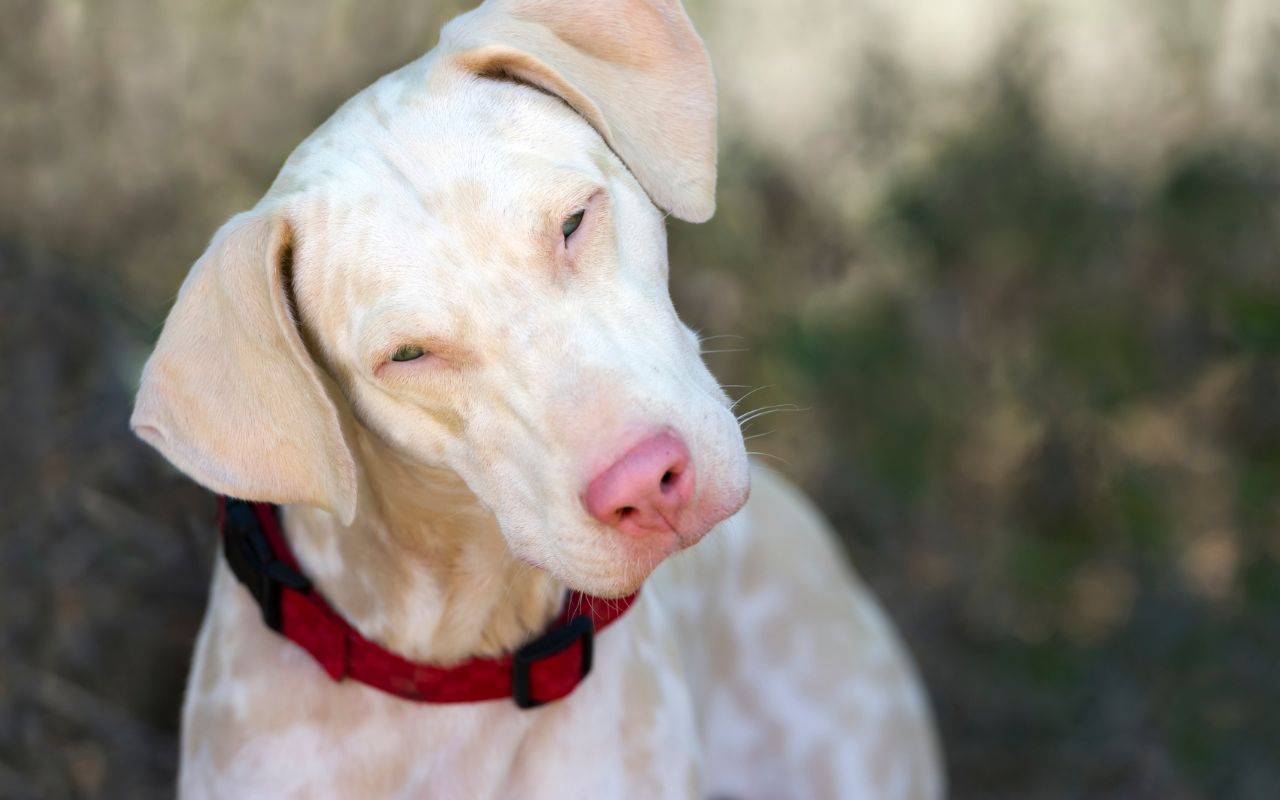 cachorro albino